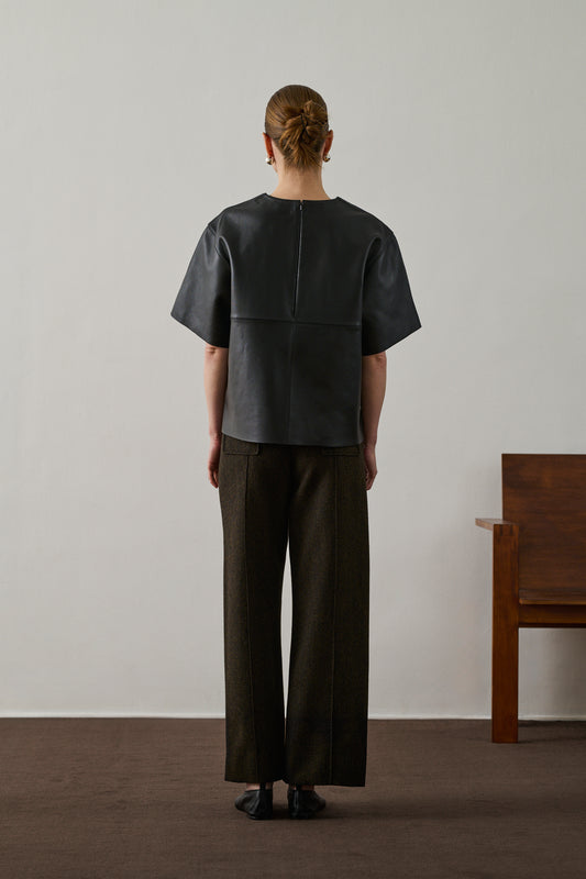 Pantalon Harry - Kaki/Noir - Laine - Femme