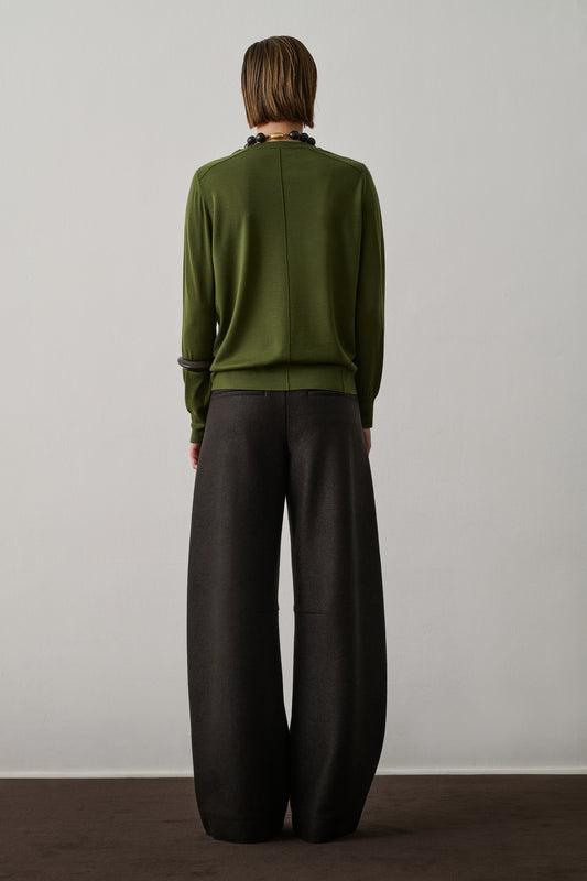 Pull Aussie - Vert Olive - Laine - Femme