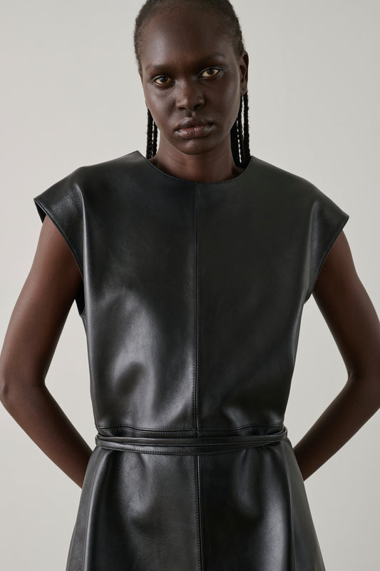 Robe Sofia - Noir - Cuir - Femme