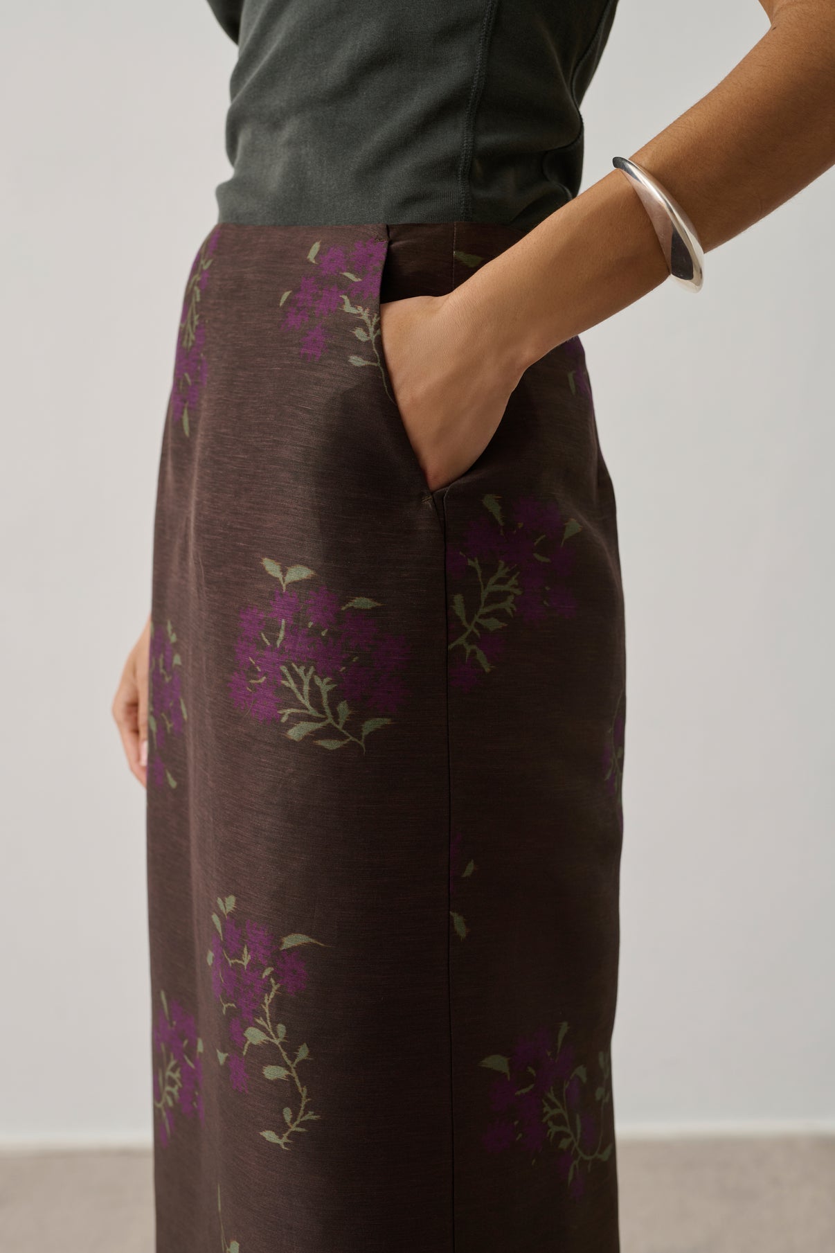 Jupe Helia - Marron/Violet - Lin - Femme vue 4