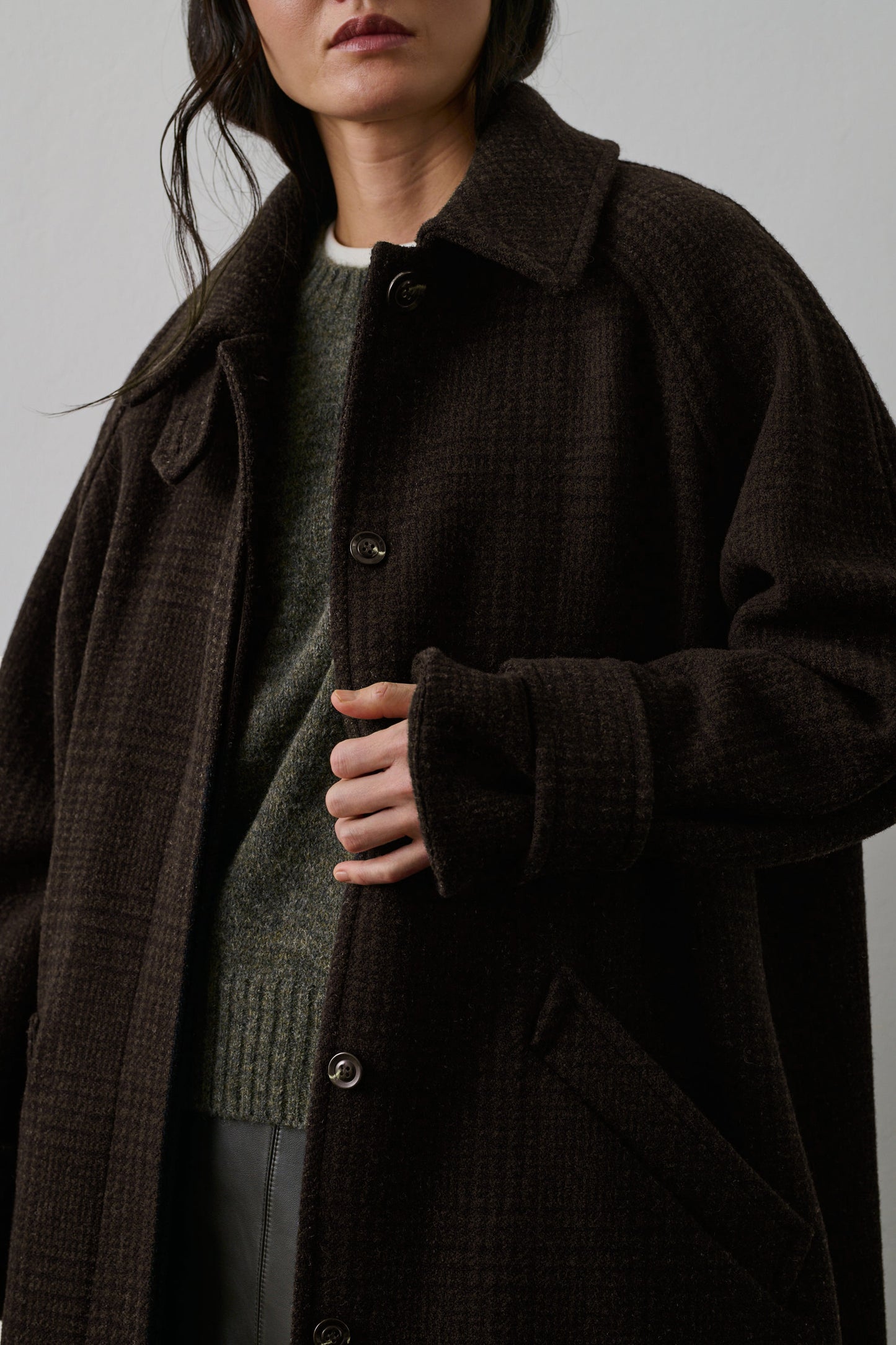 Manteau Berlin - Marron/Noir - Laine - Femme