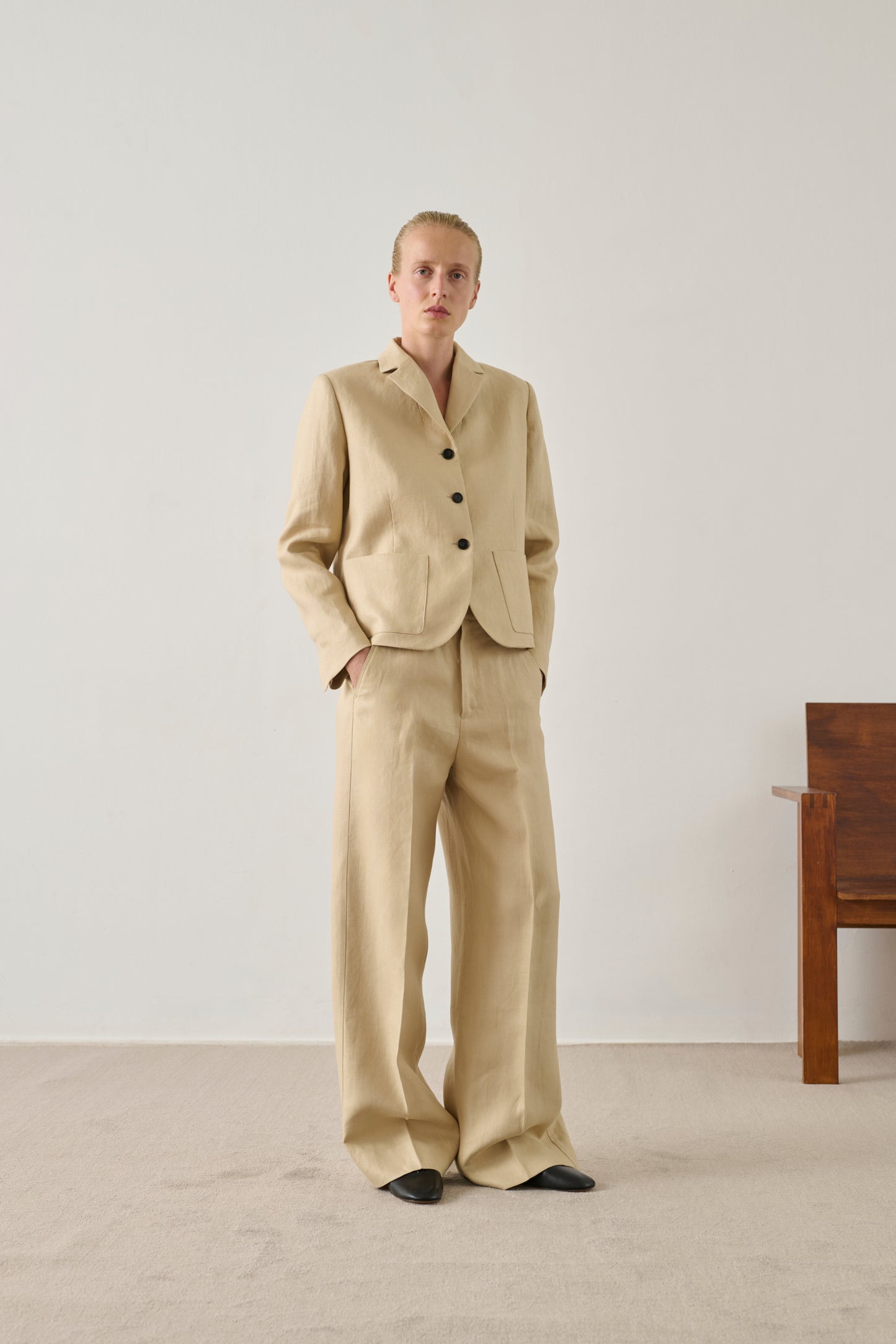 Veste Hespera - Beige Poudre - Lin - Femme